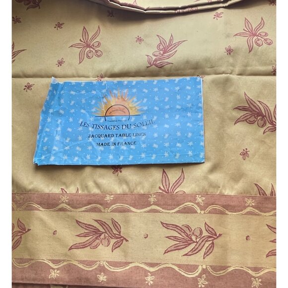 French Jacquard Tablecloth Les Tissages Du Soleil Floral Table Linen 63 x 79 - Picture 2 of 12